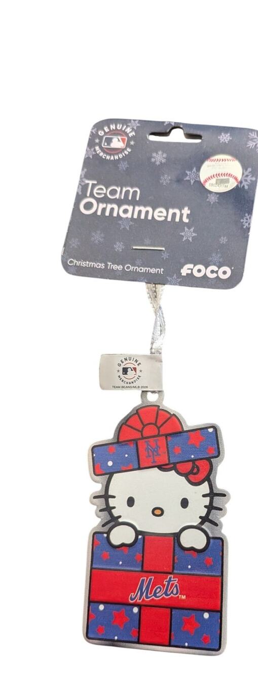 Hello Kitty New York NY Mets MLB Baseball Team Merry Christmas Ornament Holiday